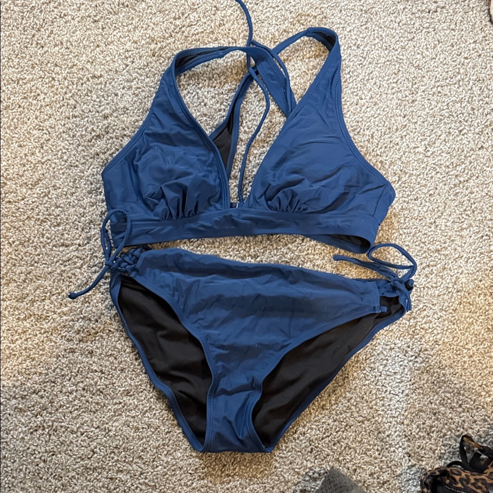 Cupshe Deep Blue Bikini Set